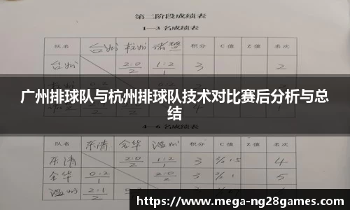 广州排球队与杭州排球队技术对比赛后分析与总结